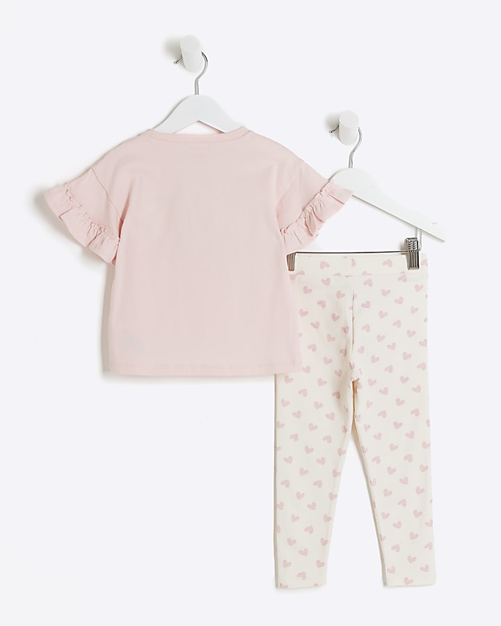 Mini girls pink ballet t-shirt set