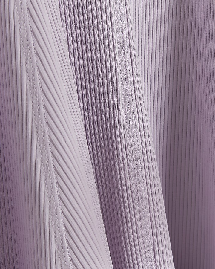 Girls purple ribbed layered dress