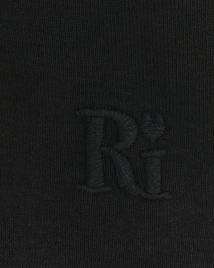 Girls black cap sleeve ribbed t-shirt