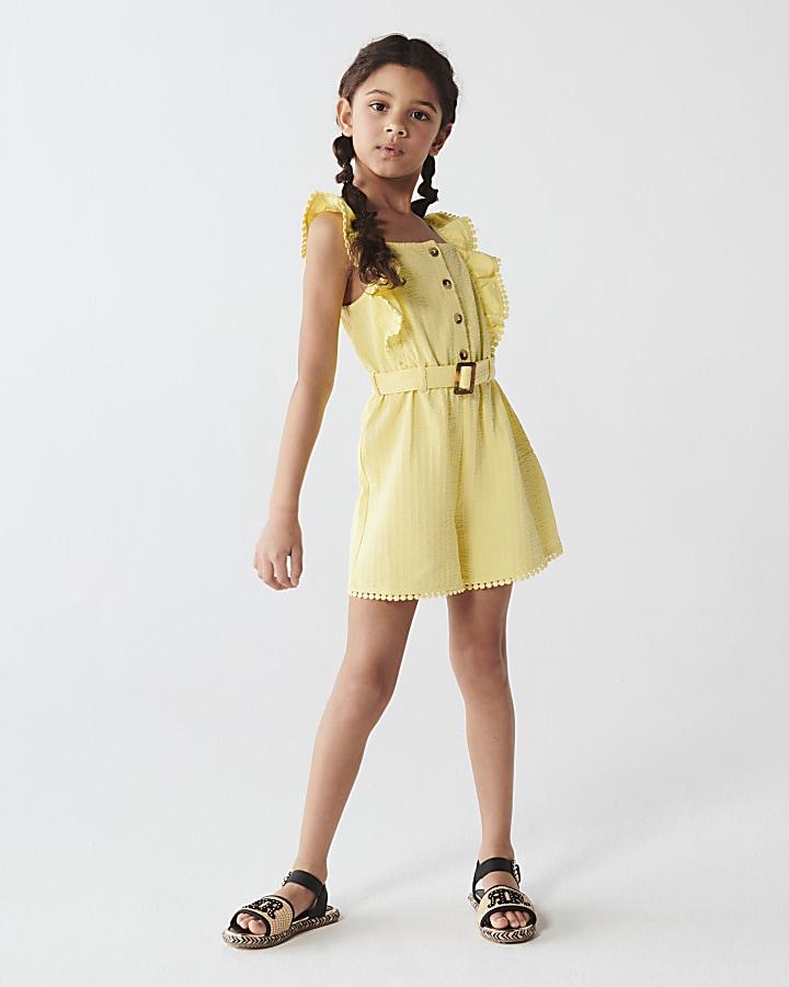 Yellow playsuit 2024 river island