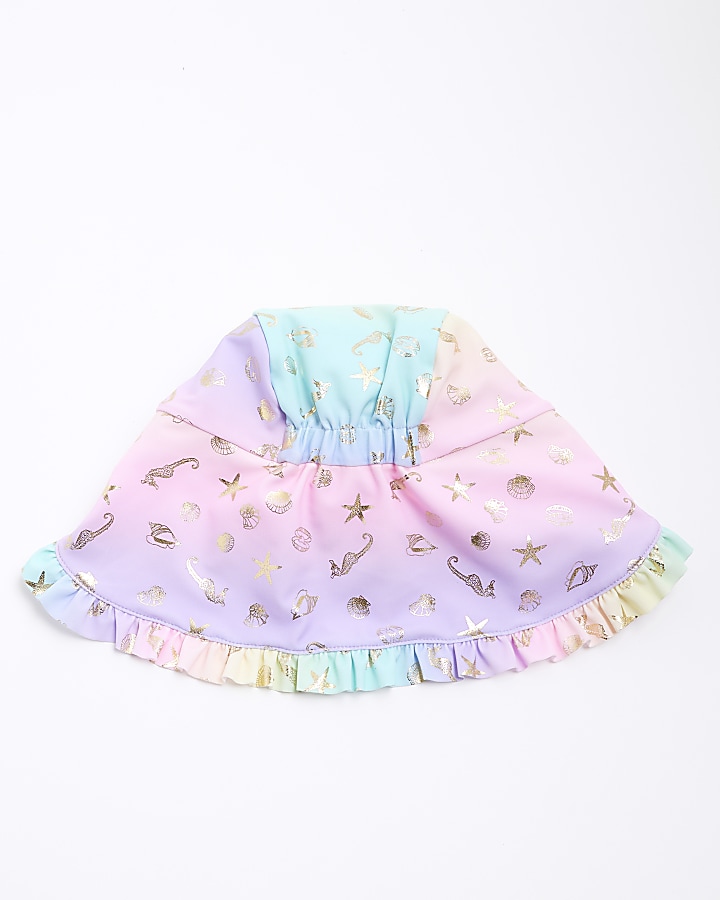 Mini girls pink ombre swim hat