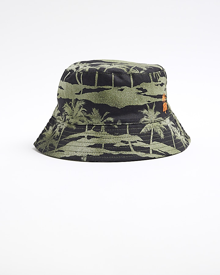 Mini boys khaki palm tree bucket hat
