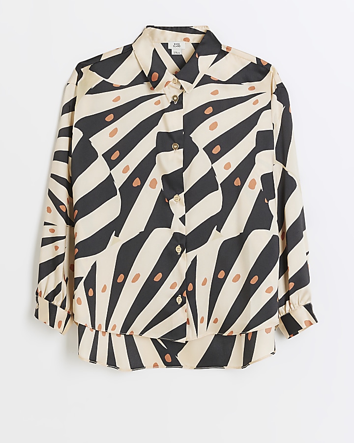 Girls stone geometric long sleeve shirt