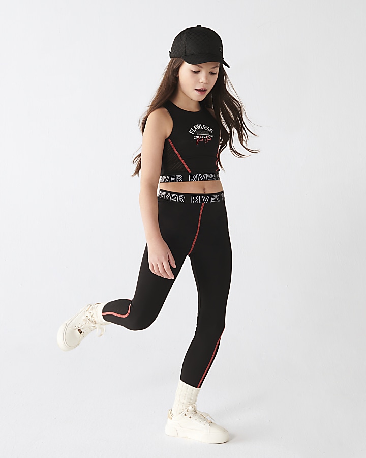 River Island Girls Ri Waistband Leggings - Black