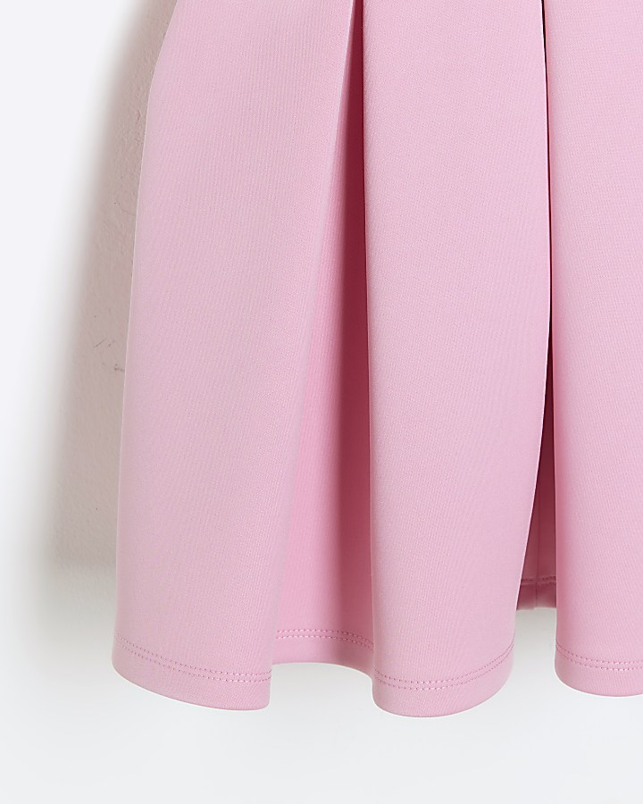 Mini girls pink puff sleeve dress