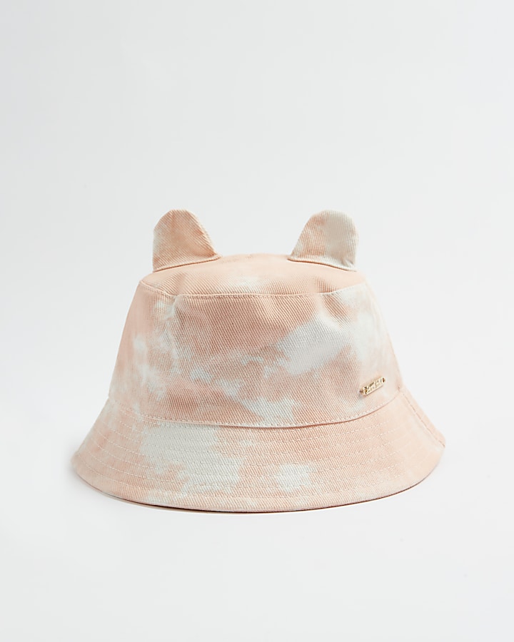 Mini girls pink tie dye bucket hat