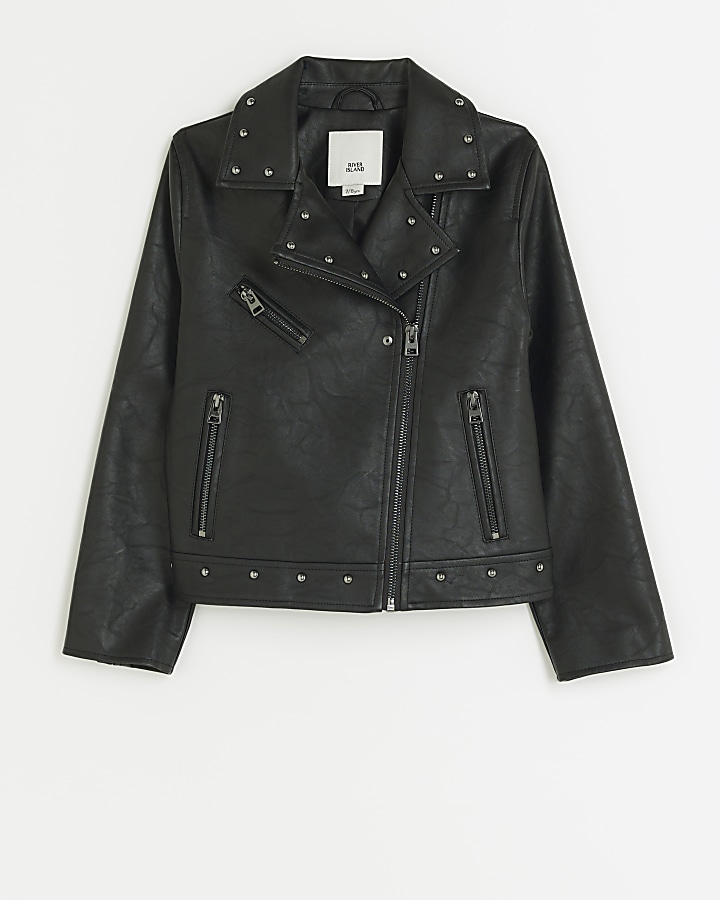 River island girls store leather jacket