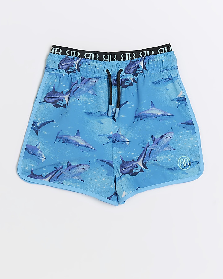 Boys Blue Shark Swim Shorts