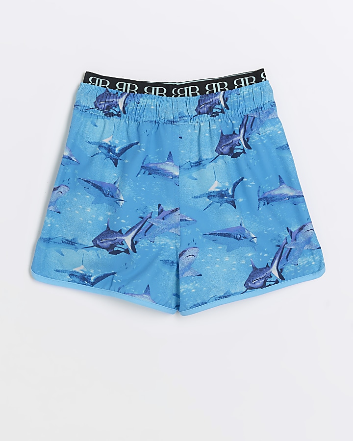 Boys Blue Shark Swim Shorts