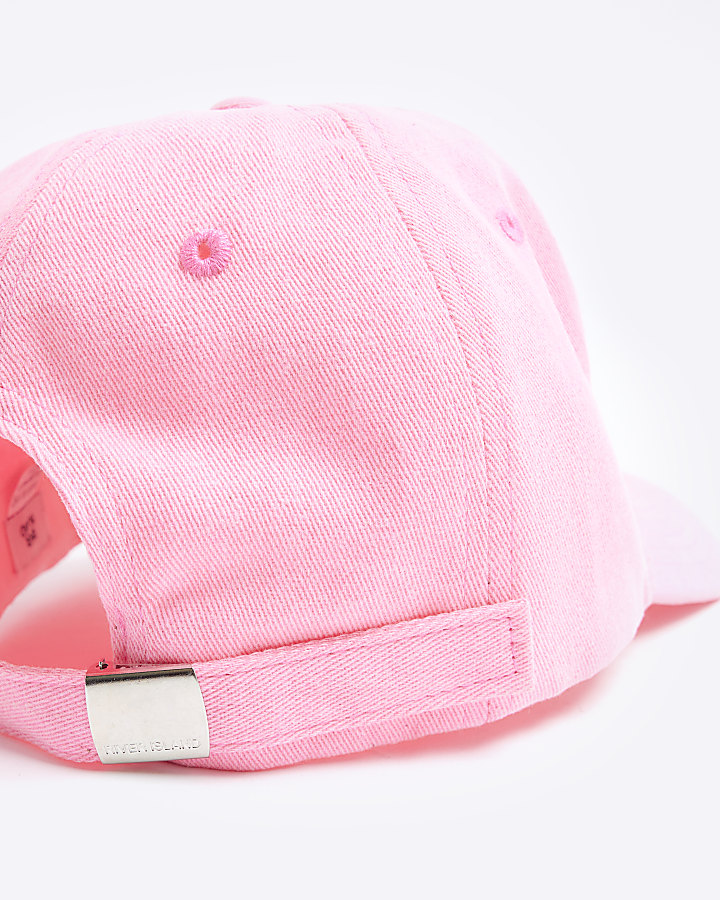 Girls pink washed palm cap