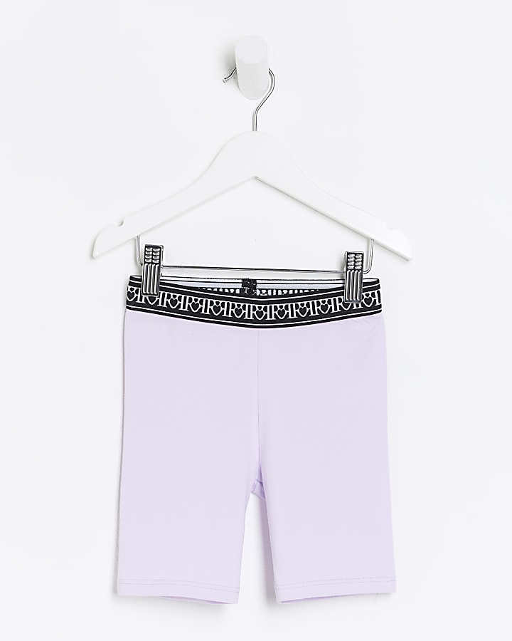 Mini girls purple RI cycle shorts