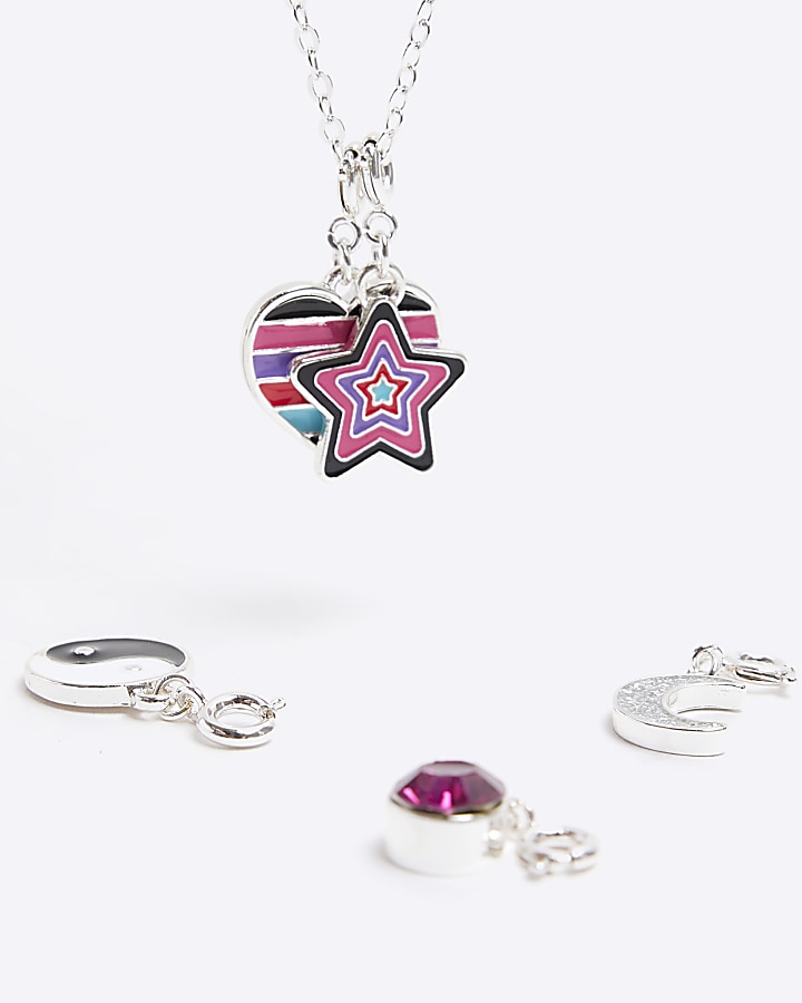Girls silver make your own charm necklace