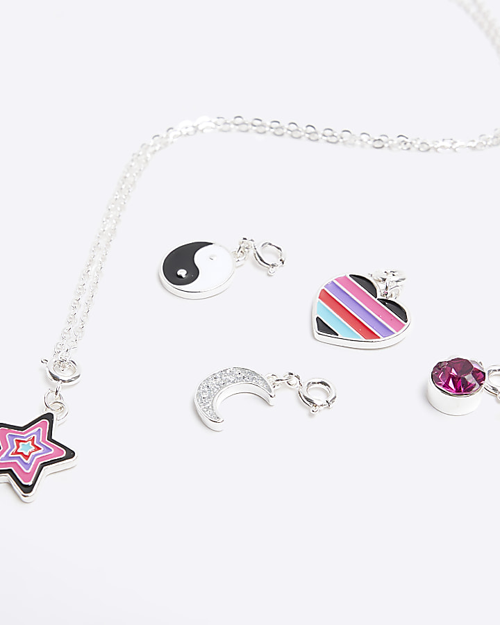 Girls silver make your own charm necklace