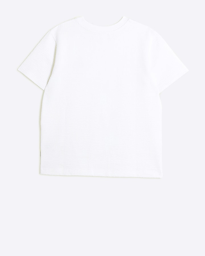 Boys white seersucker t-shirt