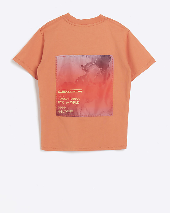 Boys coral graphic print t-shirt