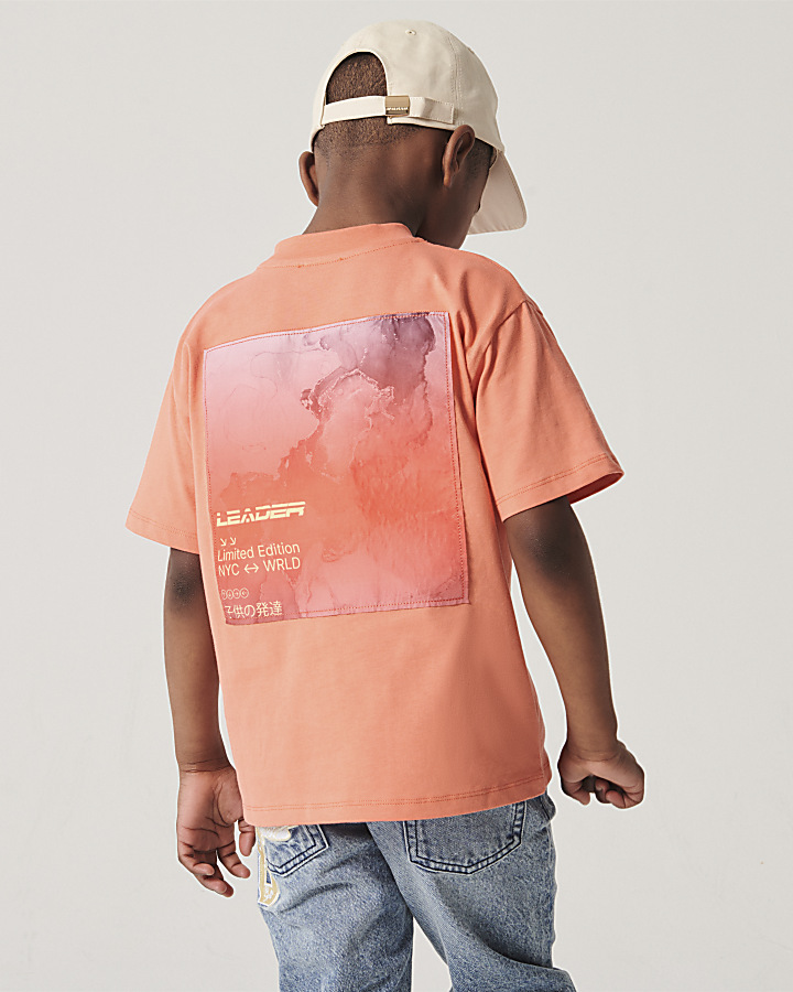 Boys coral graphic print t-shirt