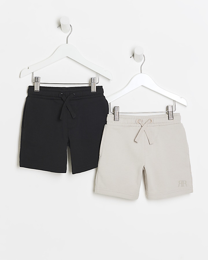 Mini boys black shorts 2 pack