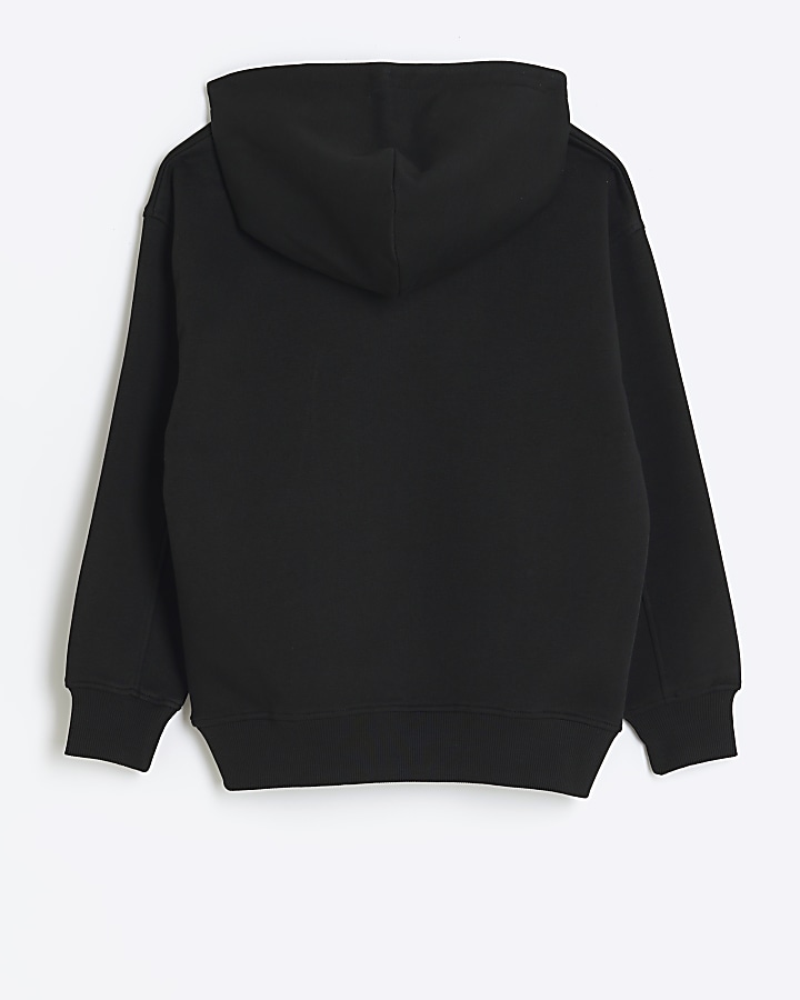 Black plain hoodie | River Island