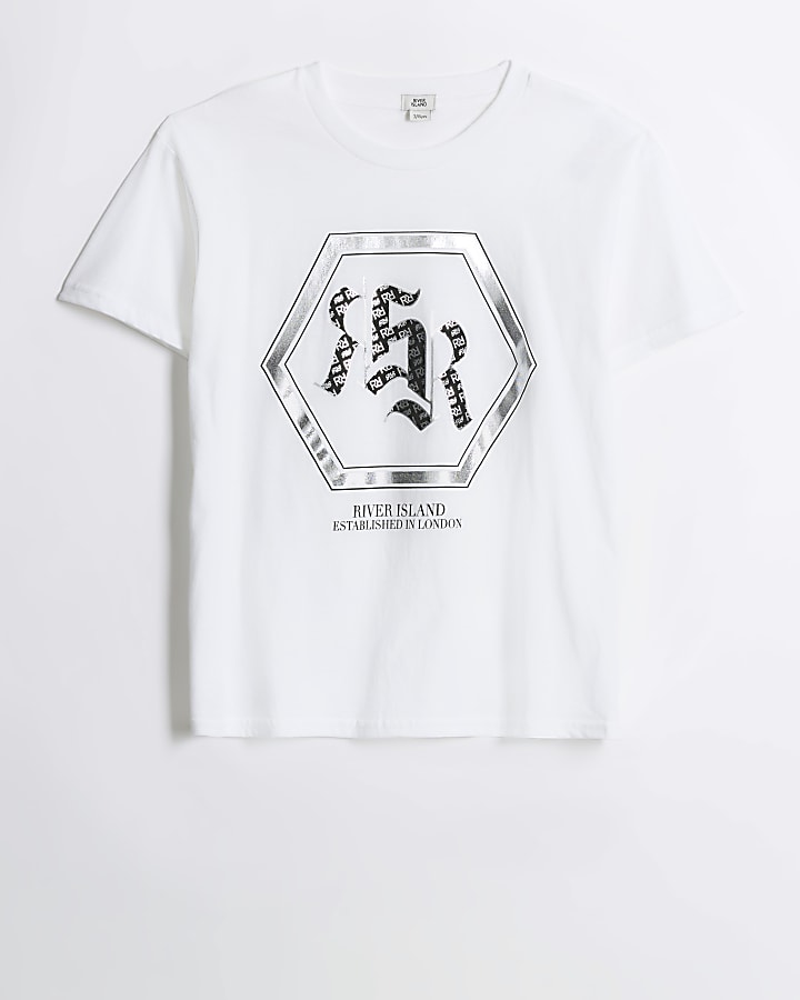 Boys white RI graphic t-shirt