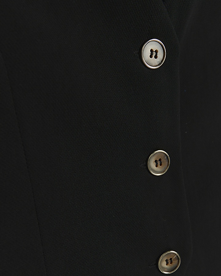 Girls Black Button waistcoat