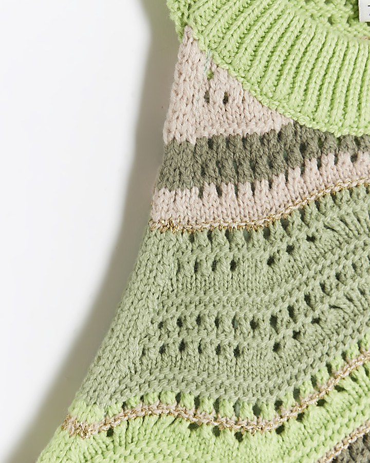 Girls green crochet tank top
