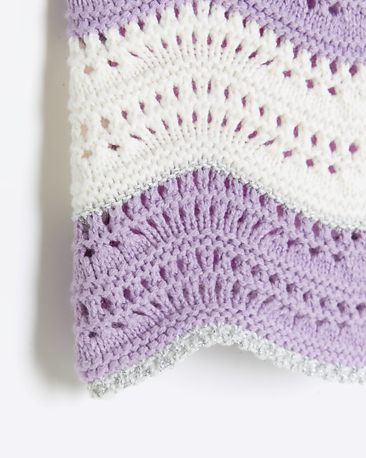 Girls purple crochet tank top