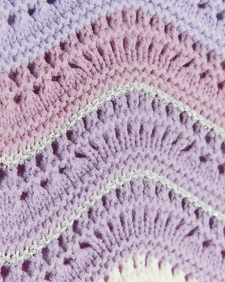 Girls purple crochet tank top