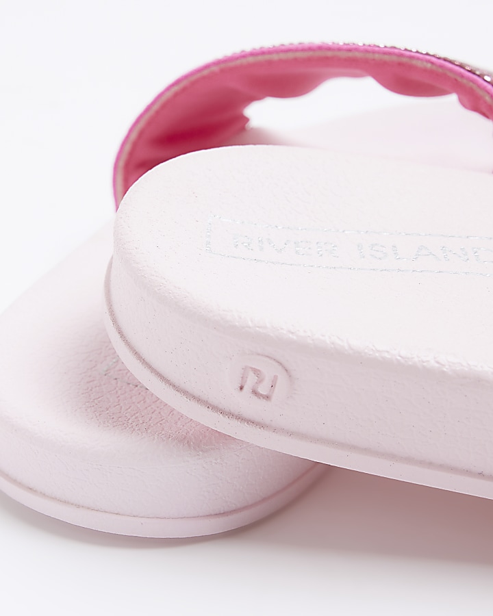 Girls pink RI diamante sandals