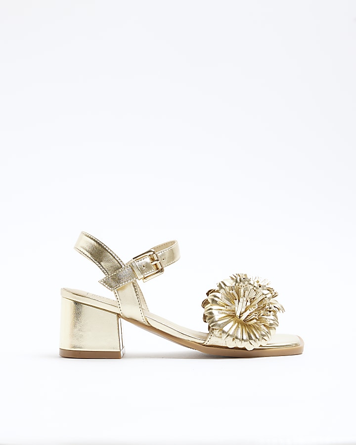 Gold floral sale heels