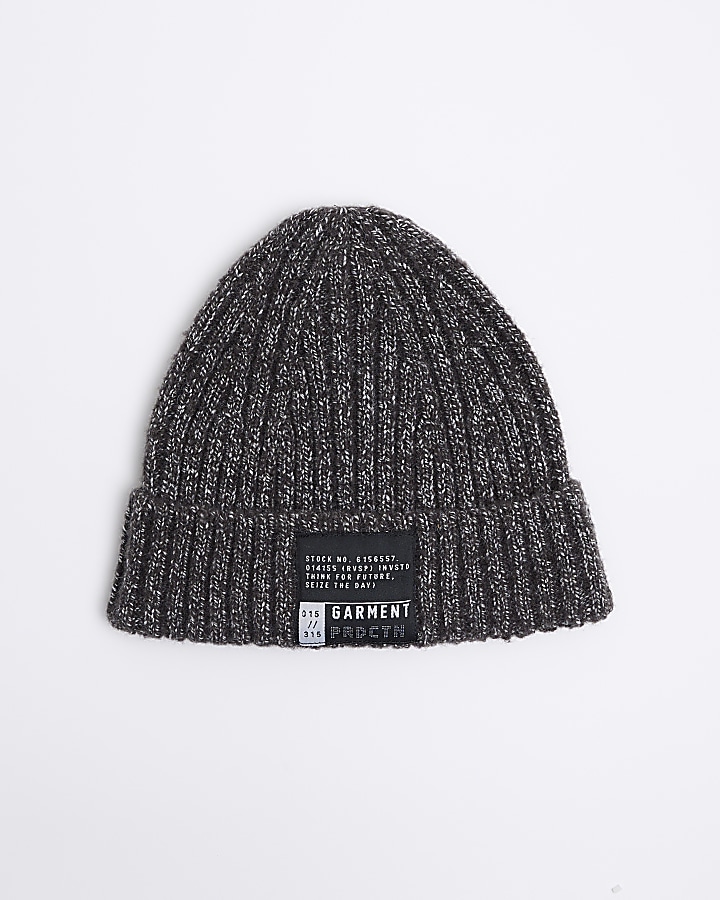 Boys grey knitted beanie hat