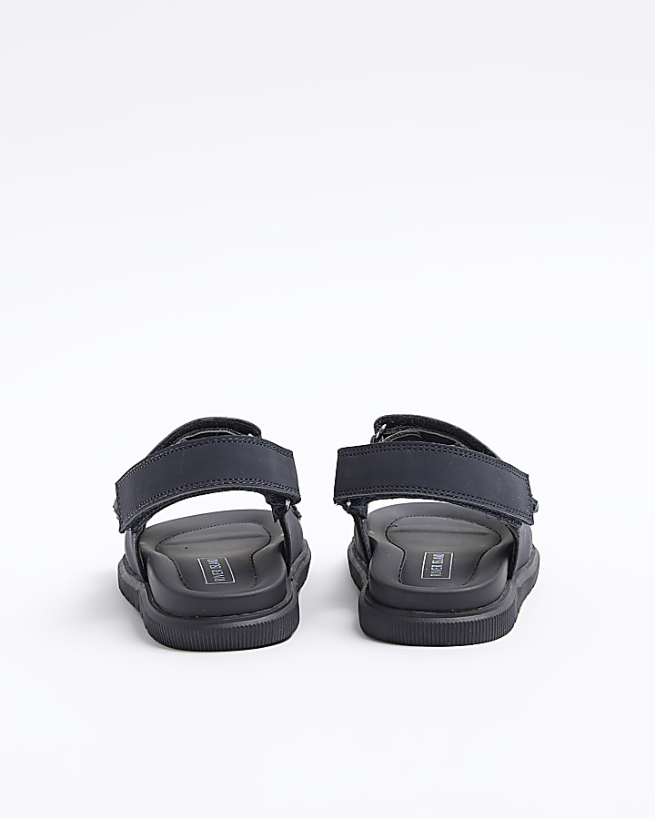 Mini Boys Navy Double Strap Sandals
