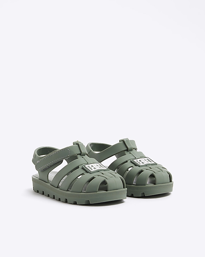 Mini boys khaki jelly gladiator sandals