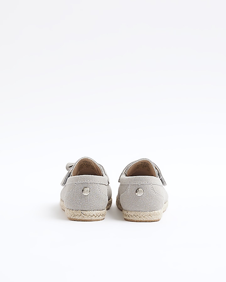 Mini boys grey espadrille loafers