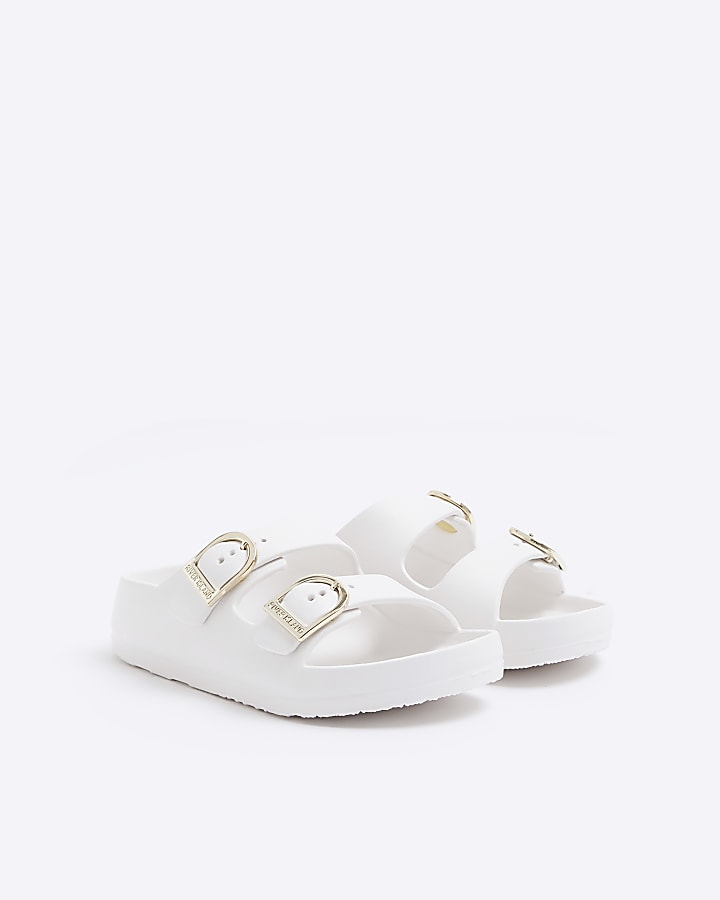 Girls white buckle sandals