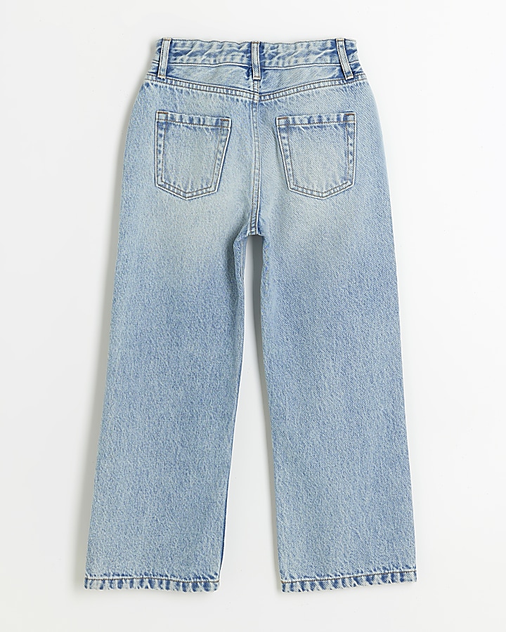 Girls blue straight fit jeans