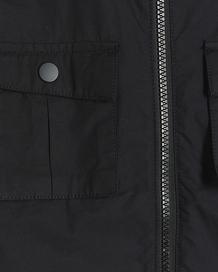 Boys black paper touch shacket