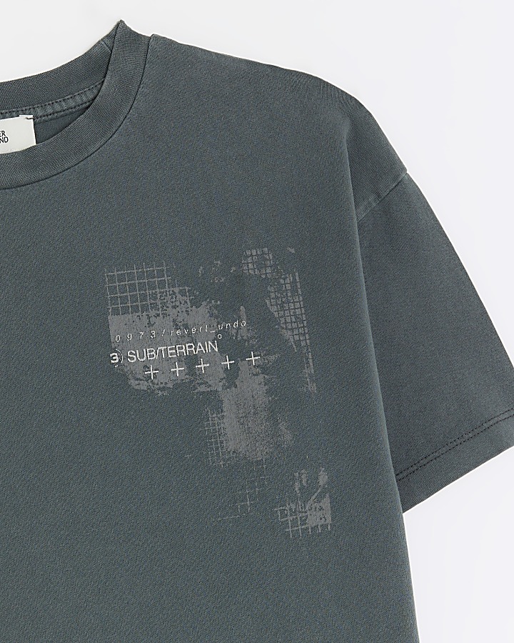 Boys grey washed graphic t-shirt