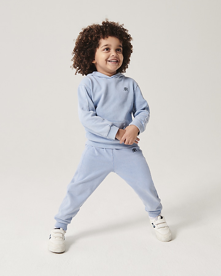 Mini boys blue RI hoodie and joggers set