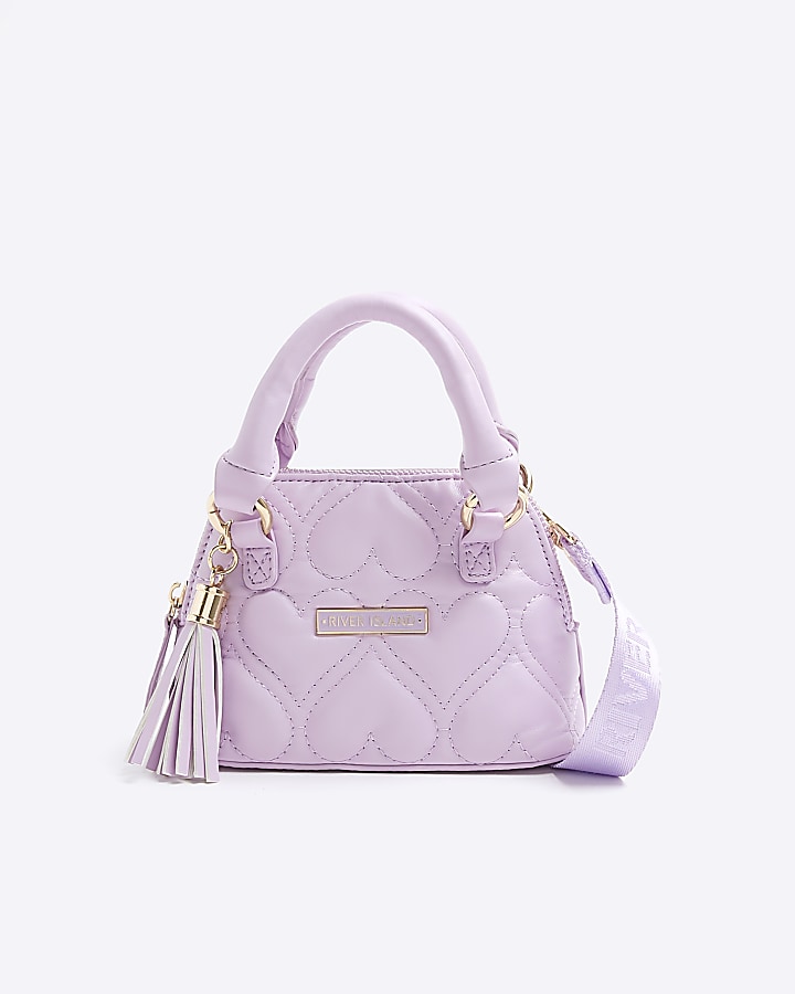 Pink quilted heart mini tote bag