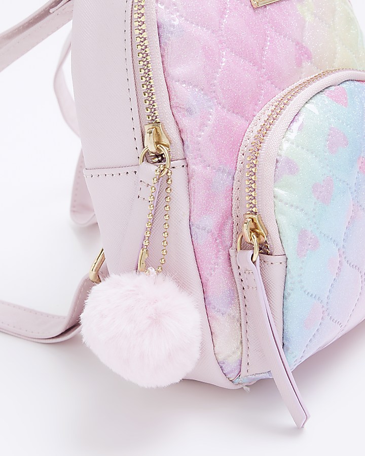 Girls pink quilted ombre backpack