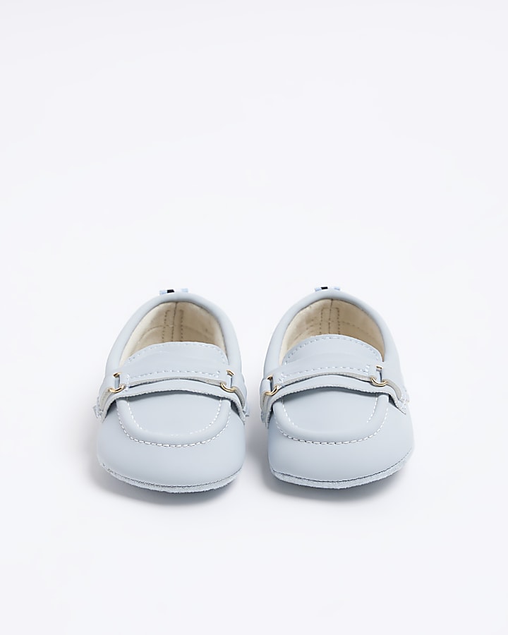 Baby boys blue stripe loafers