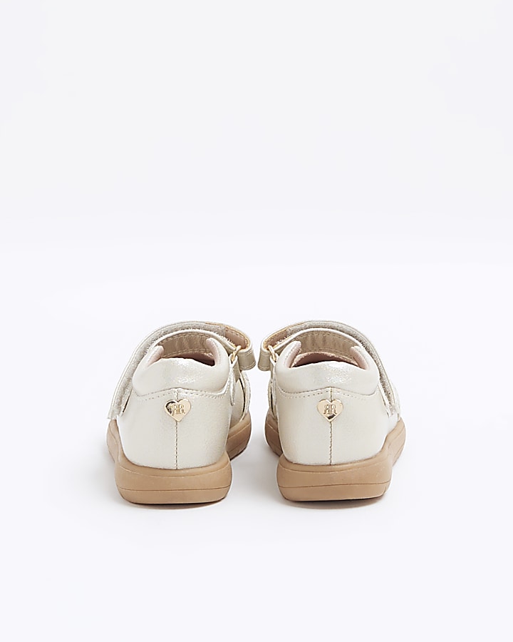 Mini girls gold chain detail mary jane shoes