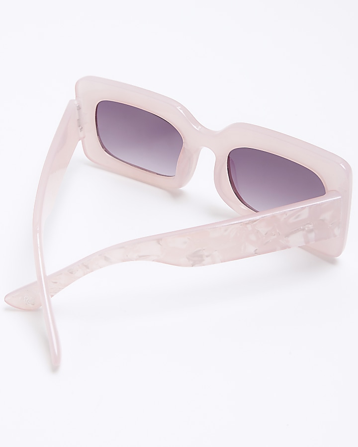 Girls pink pearl rectangle sunglasses