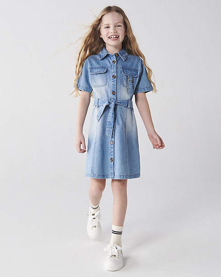 Denim shirt hot sale dress kids