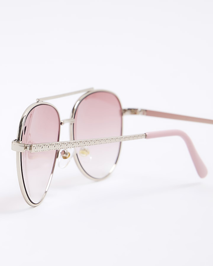 Girls pink heart aviator sunglasses