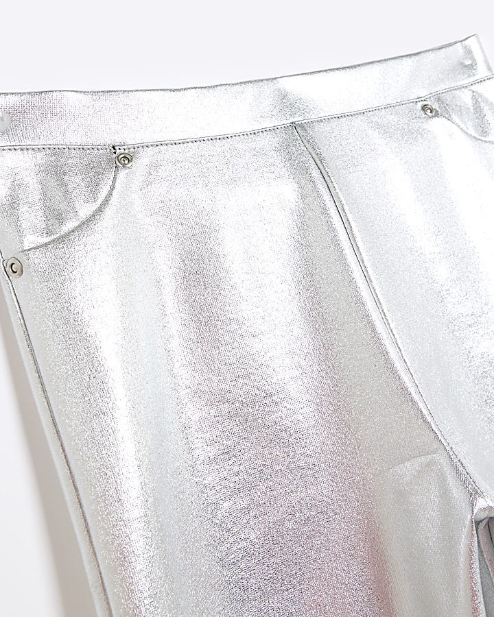 Girls silver disco leggings