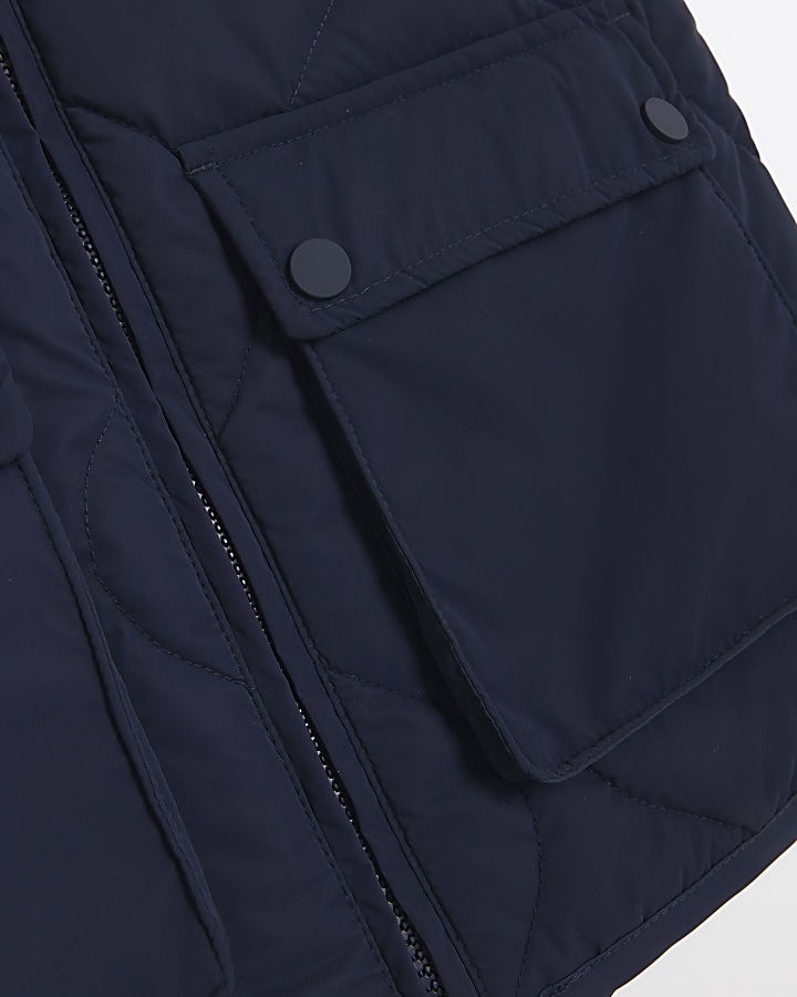 Boys navy quilted gilet
