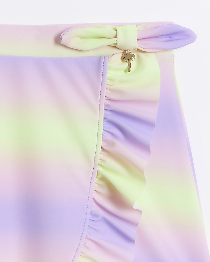 Girls purple ombre wrap swim skirt