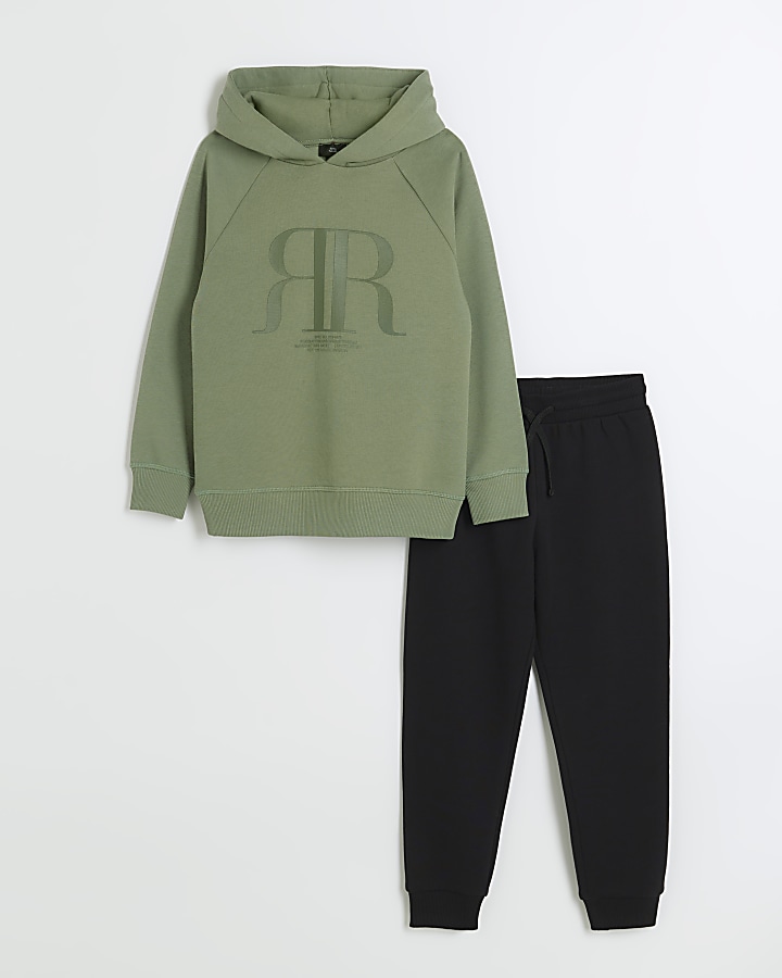 Boys khaki hoodie and joggers set