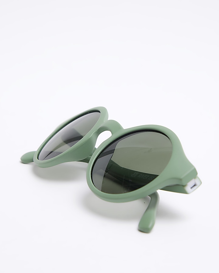 Mini boys green round sunglasses